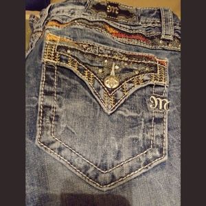 Miss Me Jeans Sz 34 Med Wash Signature Slim Boot